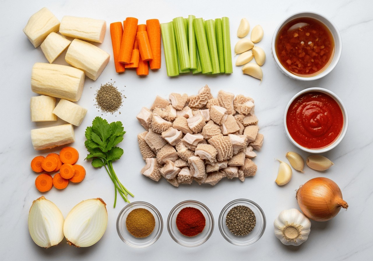 Ingredients for Mondongo Dominicano