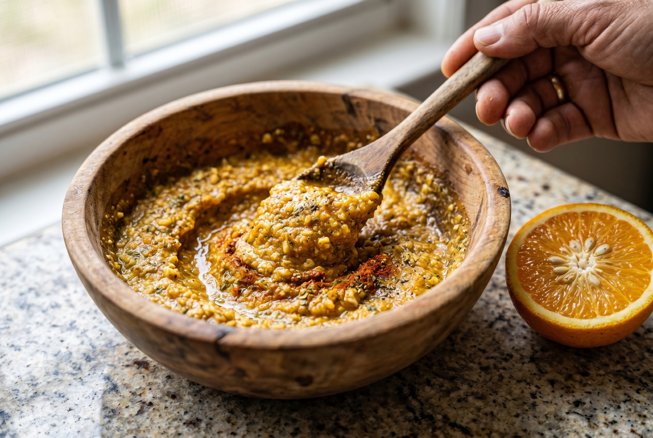 Dominican adobo marinade paste with garlic sour orange oregano olive oil