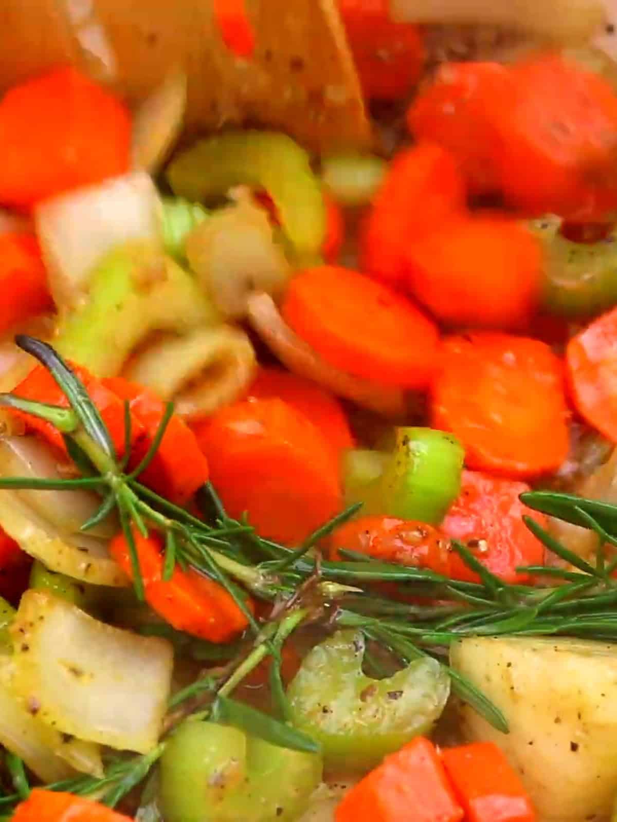 The Most Savory Pot Roast Recipe - braising with vegetables