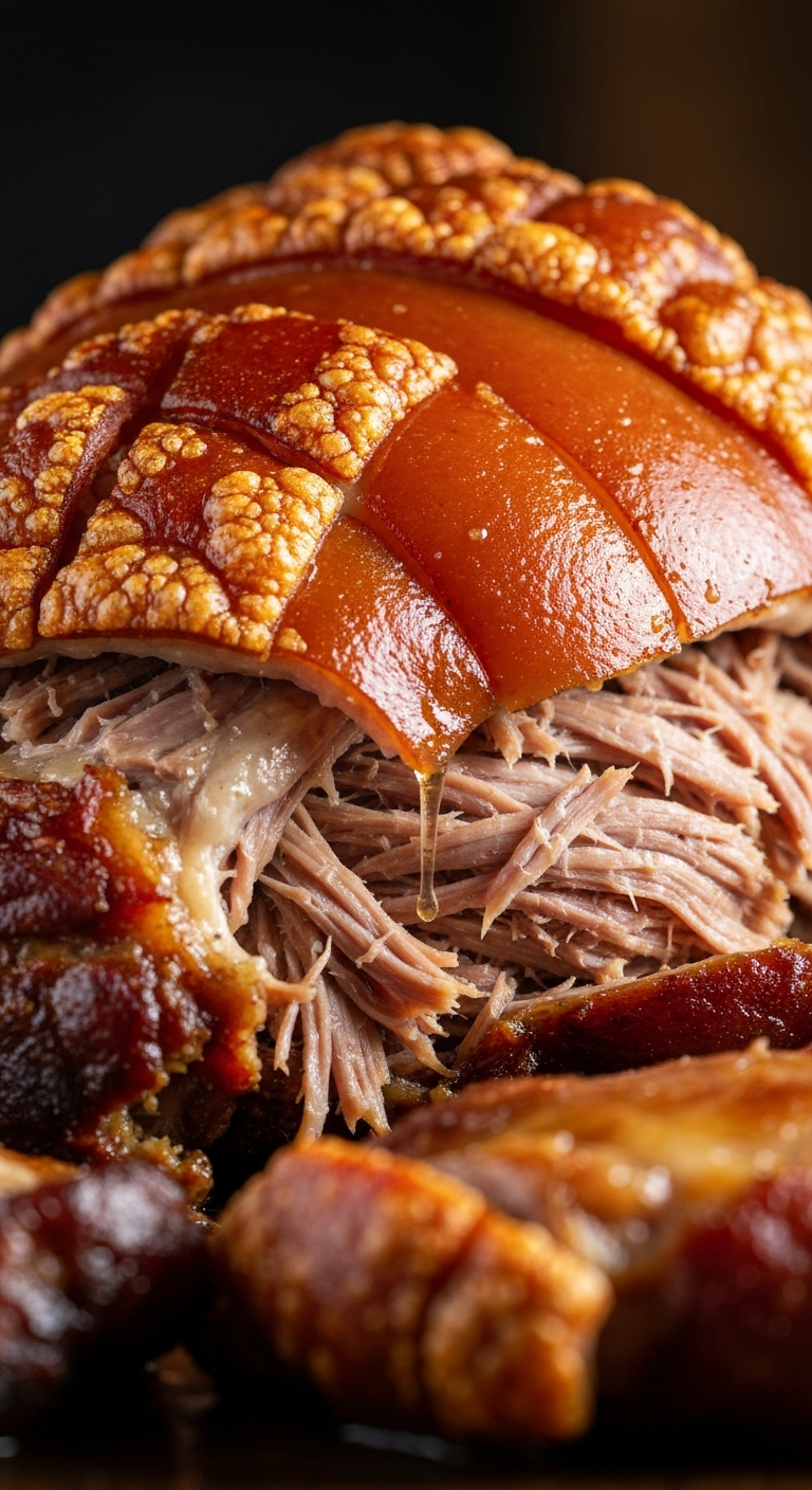 Close-up of Puerco Asado Dominicano