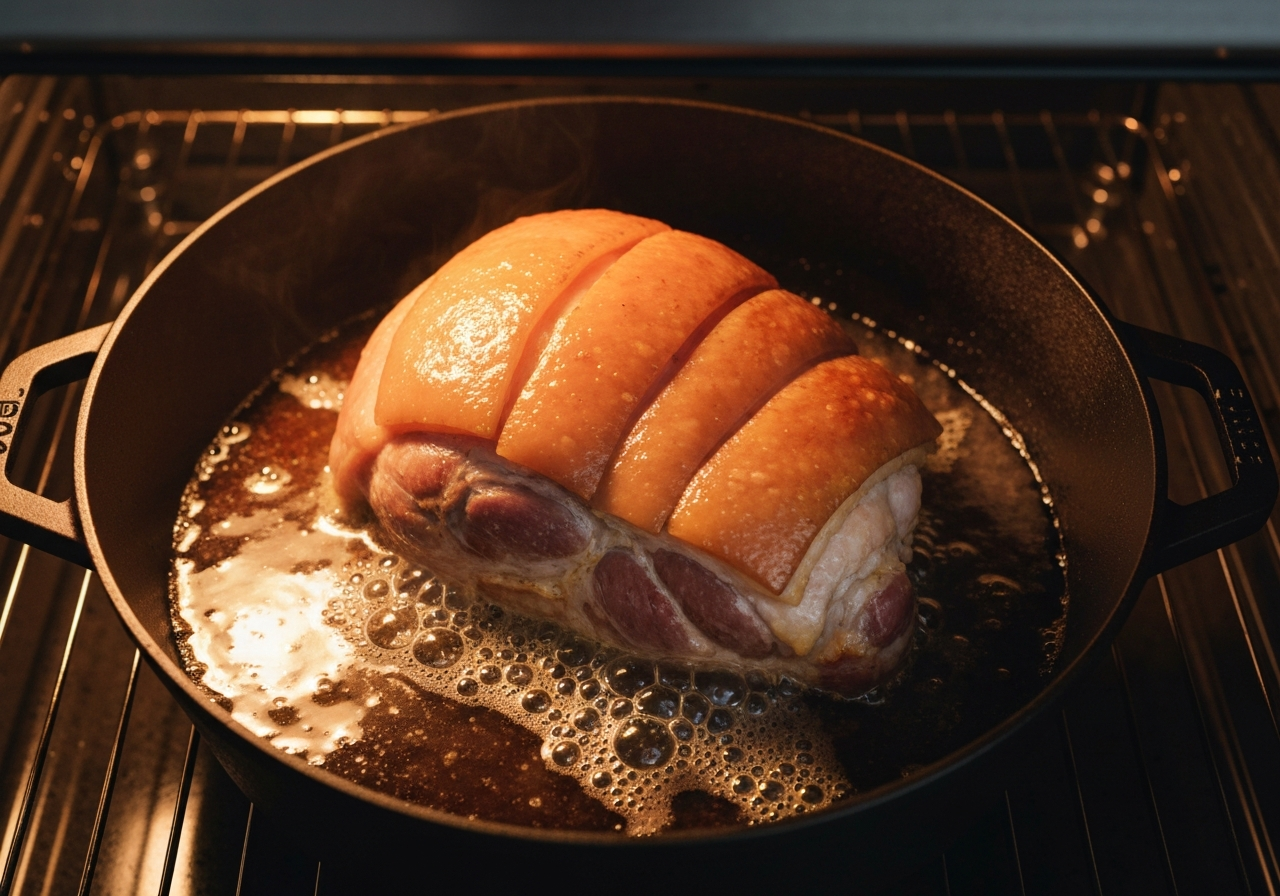 Cooking Puerco Asado Dominicano