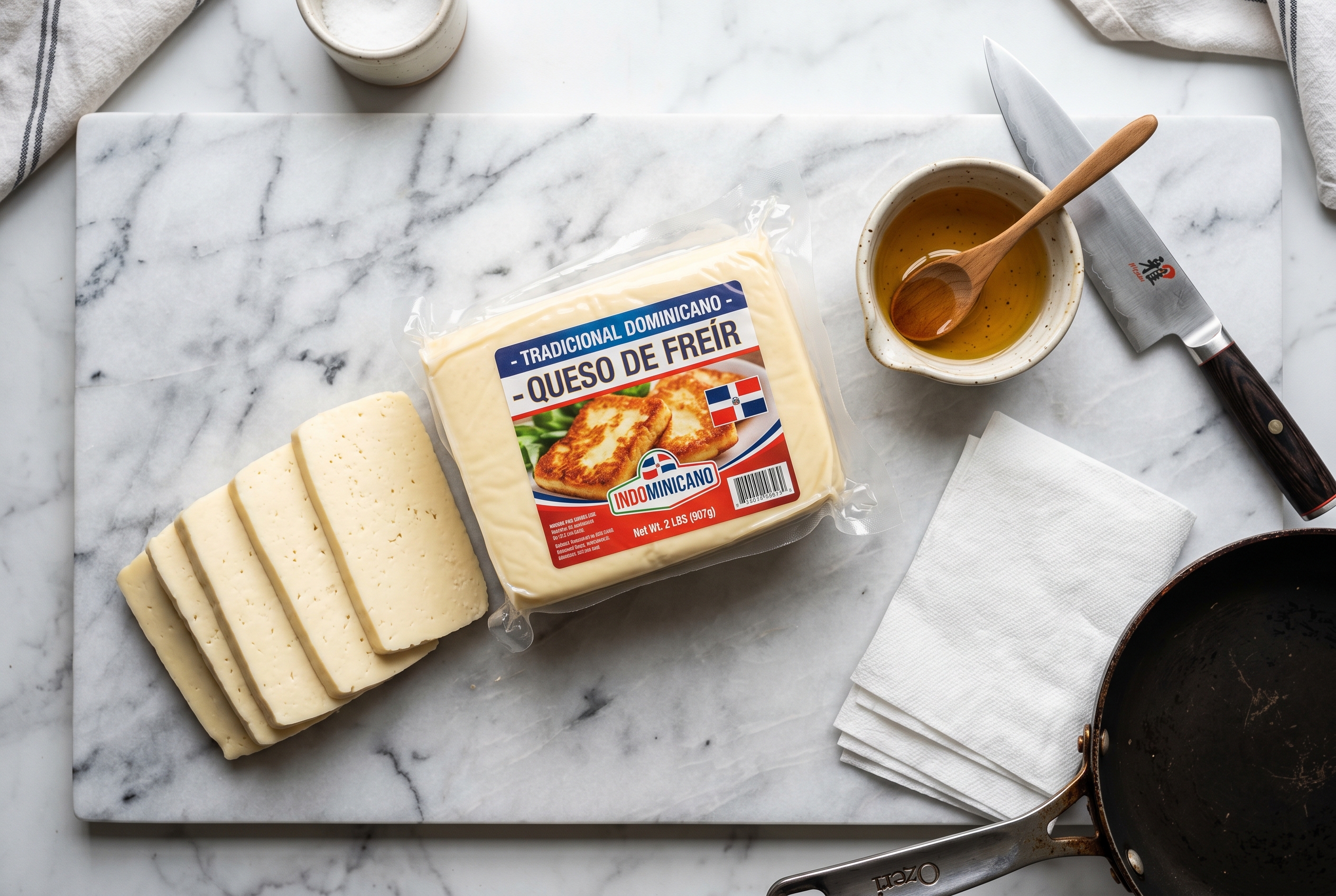 Queso de freir block and cooking oil for queso frito