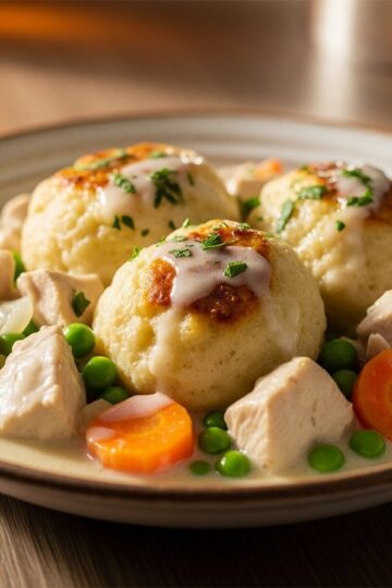 Quick & Easy Creamy Chicken and Dumplings — food photography