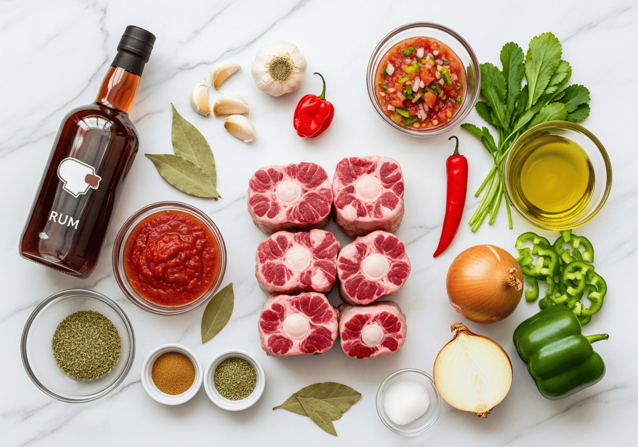 Ingredients for Rabo Encendido Dominicano