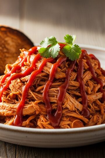 Slow Cooker BBQ Pulled Chicken — food photography
