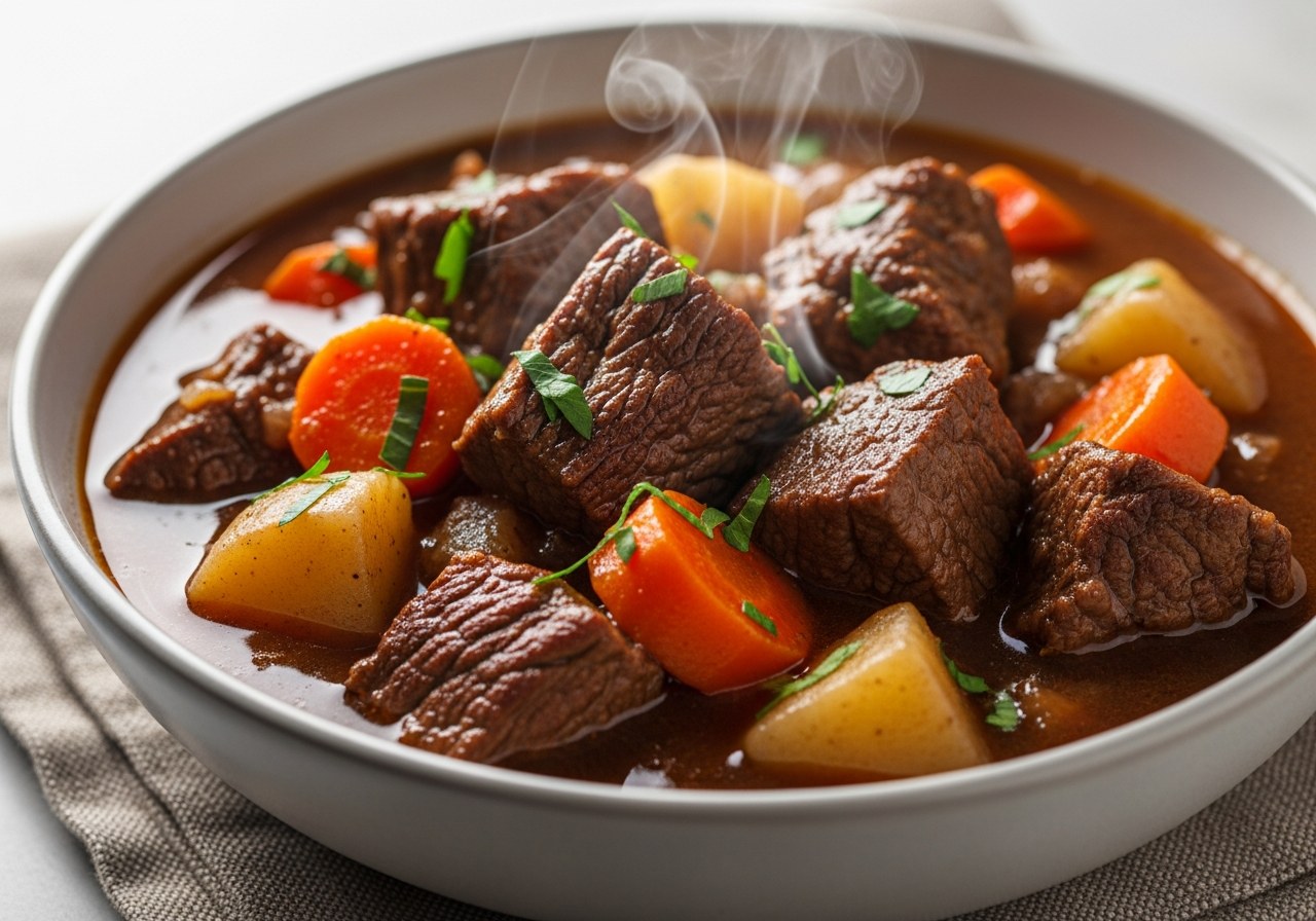 Slow Cooker Beef Stew Recipe (Hearty, Tender & Packed with Flavor) — food photography