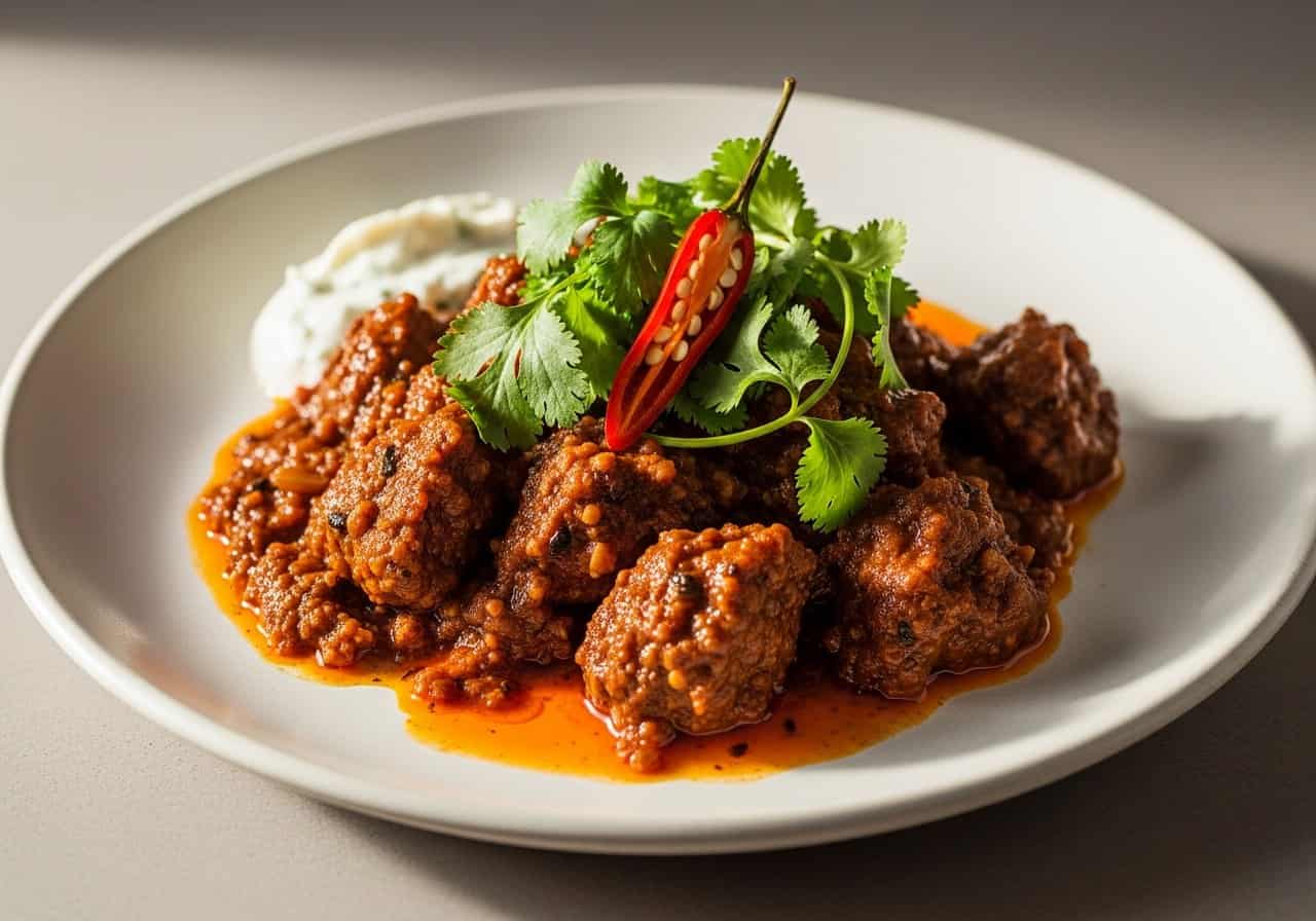 Slow Cooker Beef Vindaloo — food photography