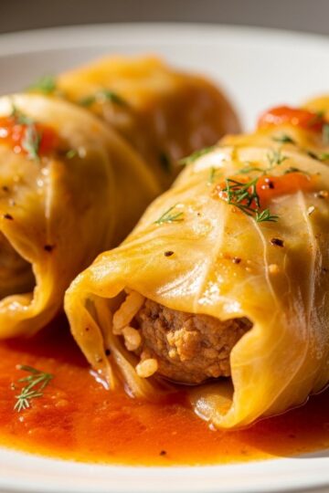 Slow Cooker Stuffed Cabbage Rolls — food photography