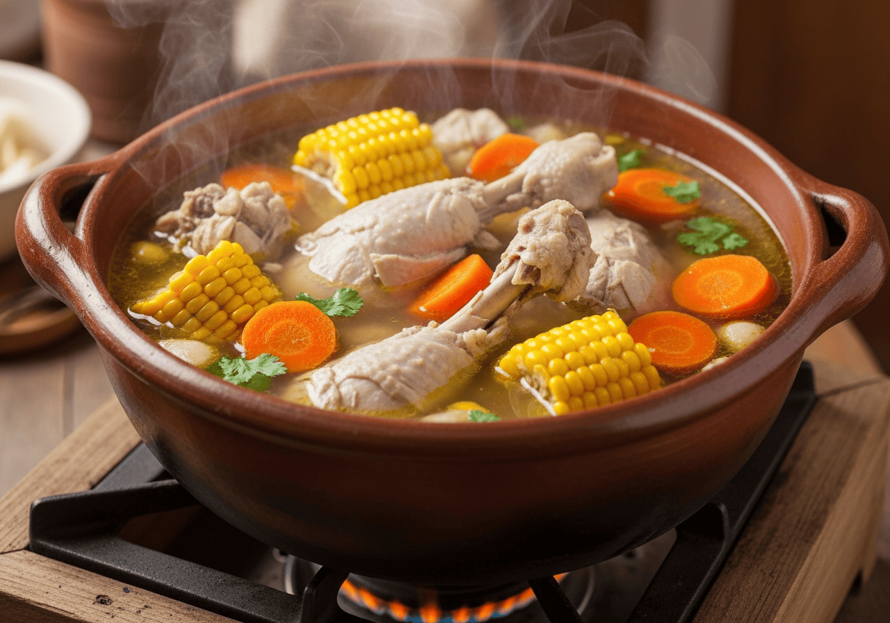 Cooking Sopa de Pollo Dominicana