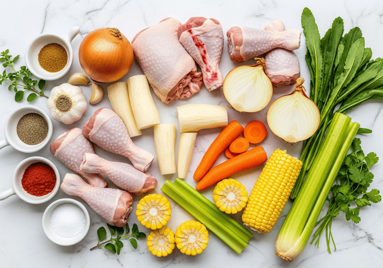 Ingredients for Sopa de Pollo Dominicana