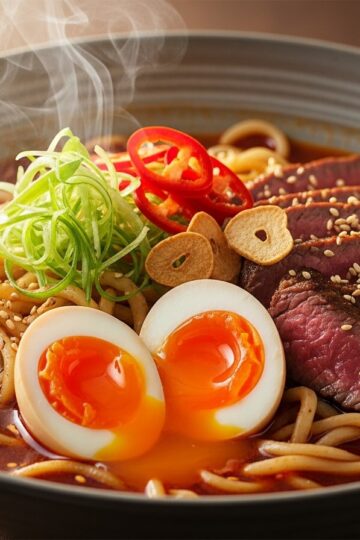 Spicy Chili Beef Ramen — food photography