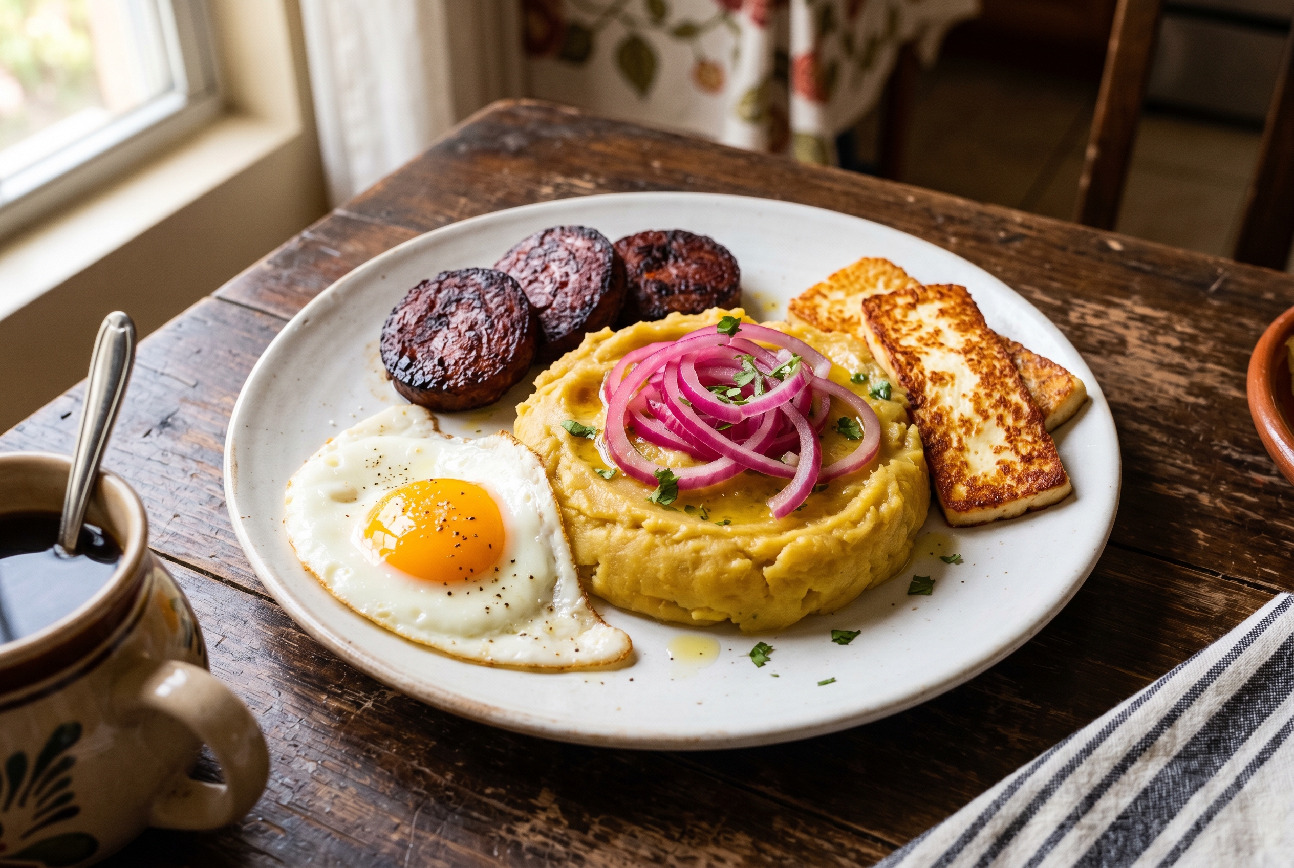 Los Tres Golpes — Dominican Breakfast Plate