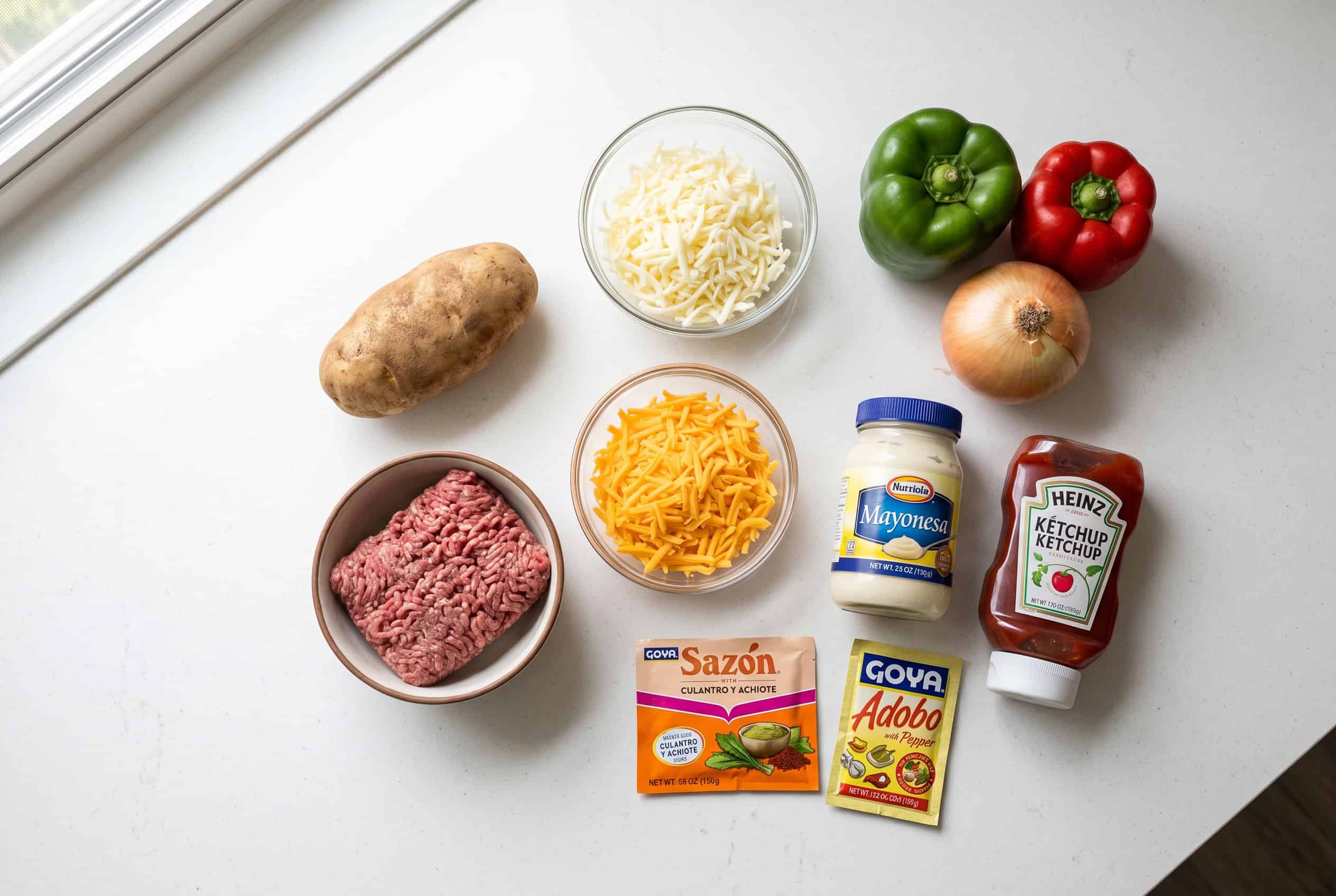 Ingredients for Dominican yaroa dominicana loaded fries recipe