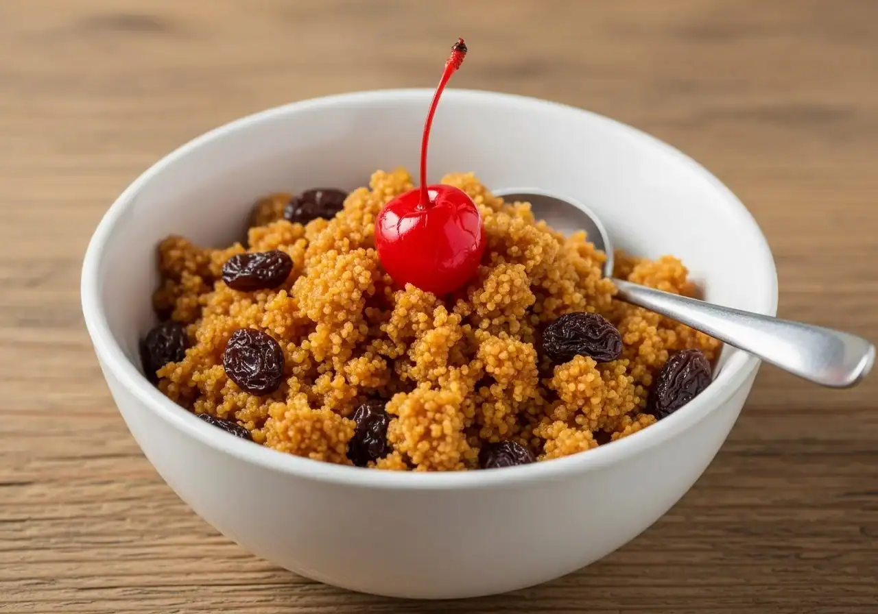 Leche cortada dominicana in a plain white ceramic bowl with cinnamon and lime zest