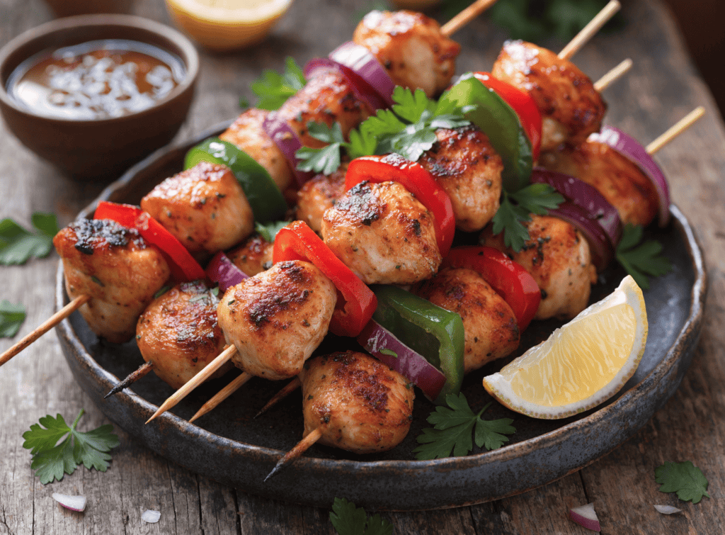 Air Fryer Chicken Kabobs Ready in 20 Minutes — No Grill Needed!