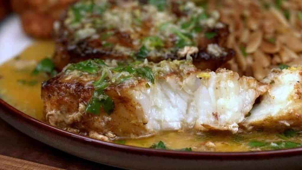 Pan-Seared Chilean Sea Bass with Lemon Garlic Butter Sauce (Ready in 25 Minutes)